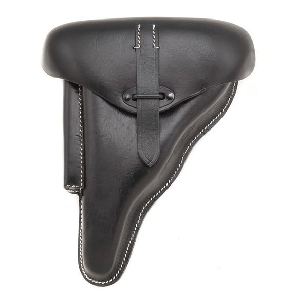 GERMAN BLACK LEATHER WALTHER P38 HOLSTER WW2 DATED 1942 Left Hand Version