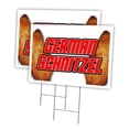 thumbnail image 1 of GERMAN SCHNITZEL 2 Pack Of 12" x 16" Yard Sign & Stake outdoor plastic window | Advertise Your Business | Stake Included Image On Front Only | Made in The USA, 1 of 3