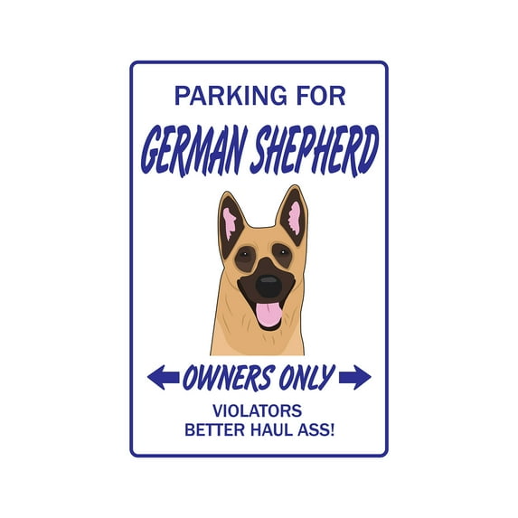 GERMAN SHEPHERD Aluminum Sign dog pet parking lover security guard breeder vet | Indoor/Outdoor | 18" Tall