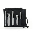 thumbnail image 1 of GERMANIKURE 5pc Manicure Set in Black Leather Case - Made in Solingen Germany, FINOX Stainless Steel Tools – Professional Quality Compact Nail Grooming Kit, 1 of 7