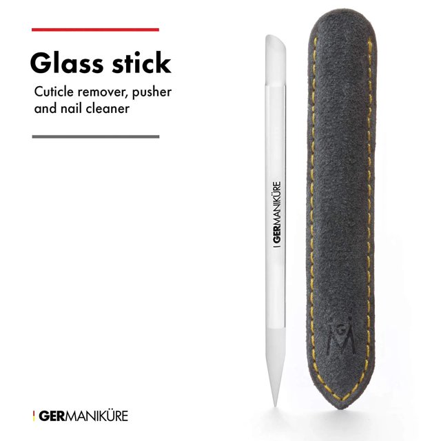 GERMANIKURE's Crystal Glass Manicure Stick and Cuticle Pusher in Suede