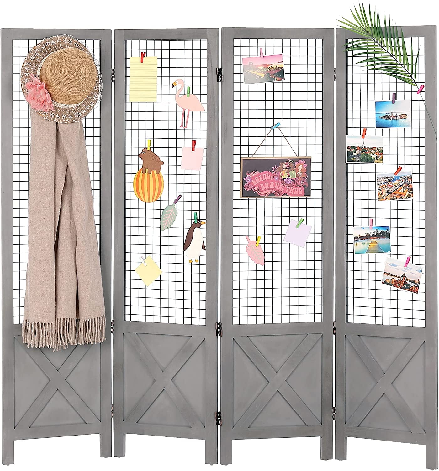 GEROBOOM 4 Panel Gridwall Display Portable Freestanding Display Board for Craft/Art Shows Events