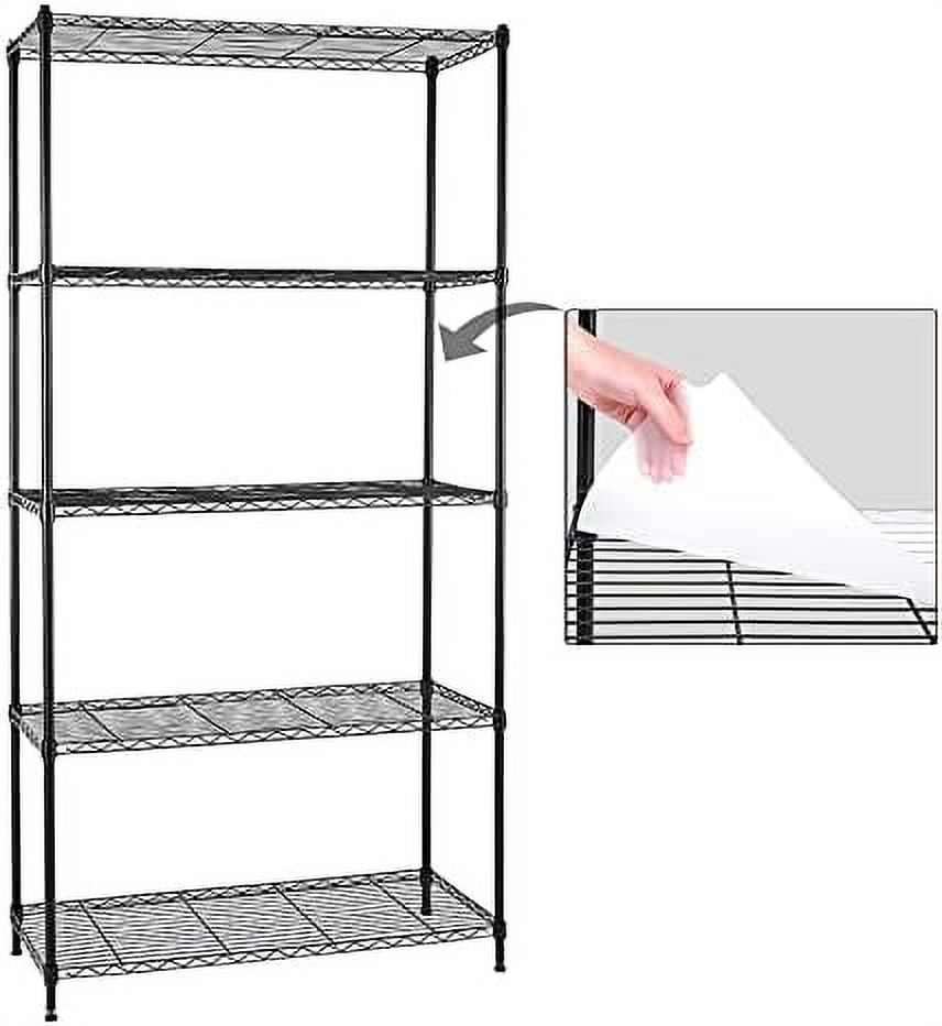 GEROBOOM 4 Shelving Unit with Liners Set of 4 Adjustable Rack Unit Steel Wire Shelves Shelving