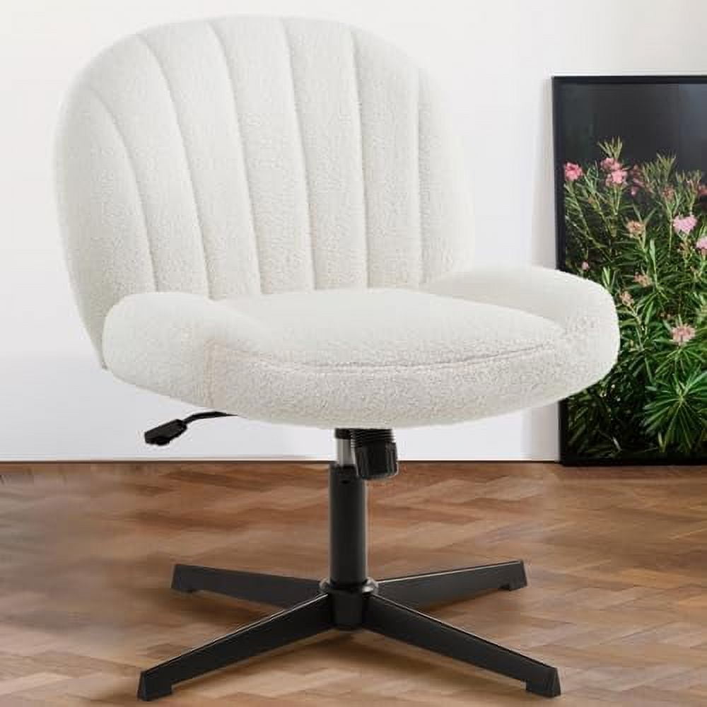 GEROBOOM Armless Office Desk Chair Cross Legged Chair No Wheels Height