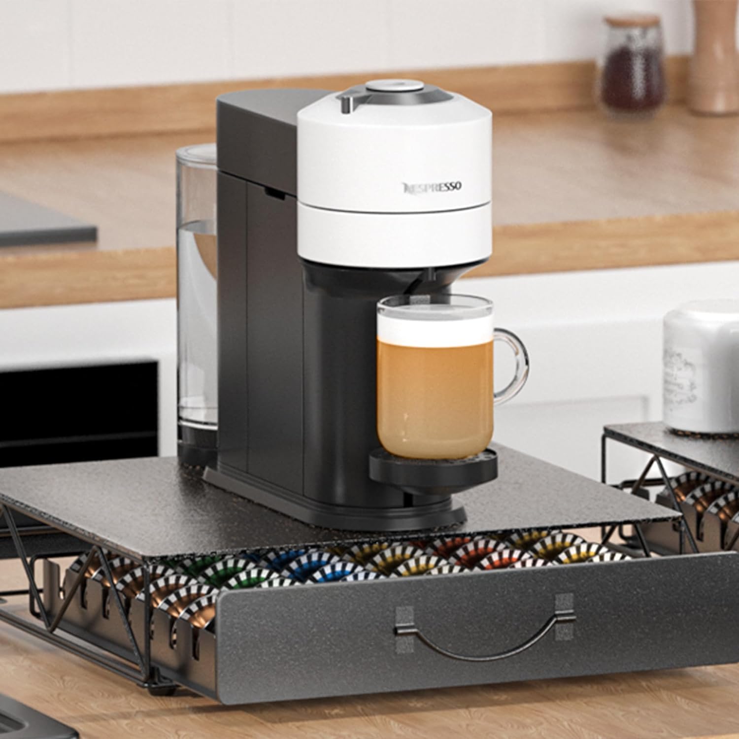 GEROBOOM Coffee Pod Drawer 48 Vertuoline Coffee Pods Holder Pods Drawer