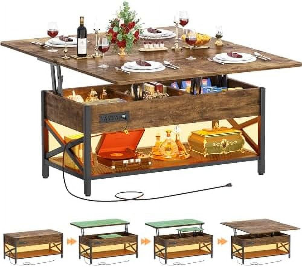 GEROBOOM Coffee Table Lift Top Multi Coffee Table Converts to Dining