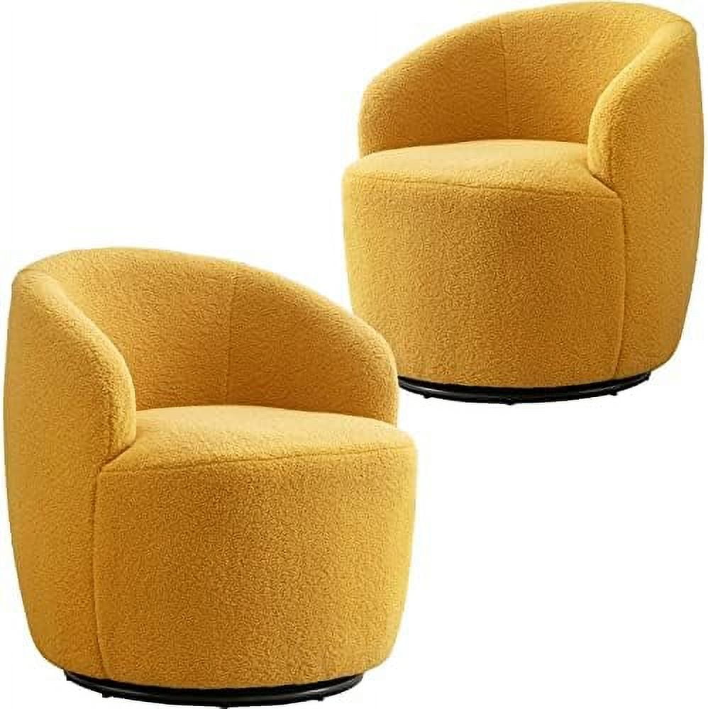 GEROBOOM Modern Swivel Blue Accent Chairs Living Room Round Sofa Chair