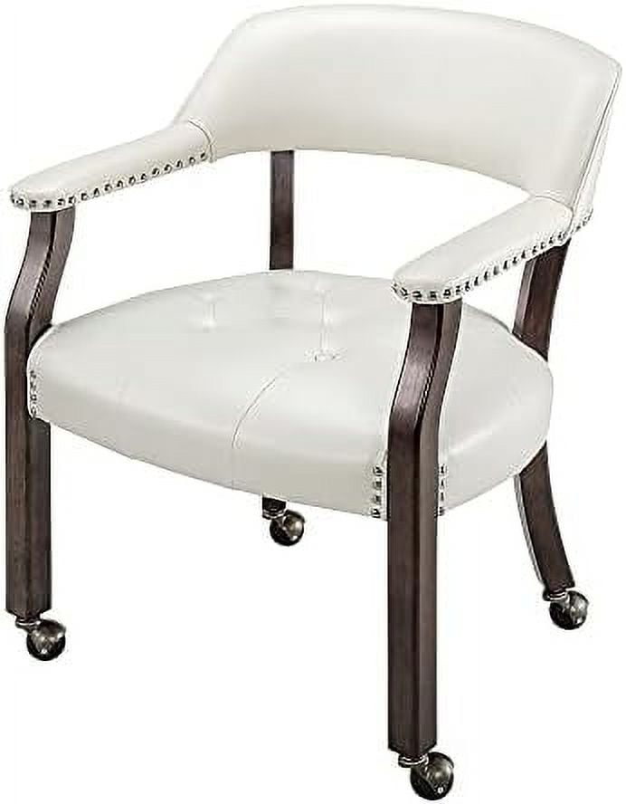 GEROBOOM Dining Chairs with Casters and Arms Accent Kitchen Table Chairs with Wheels Roller