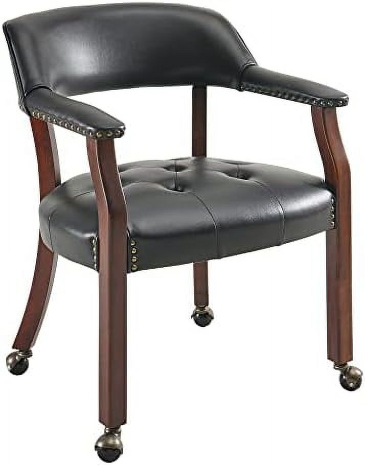 GEROBOOM Dining Chairs with Casters and Arms Accent Kitchen Table Chairs with Wheels Roller