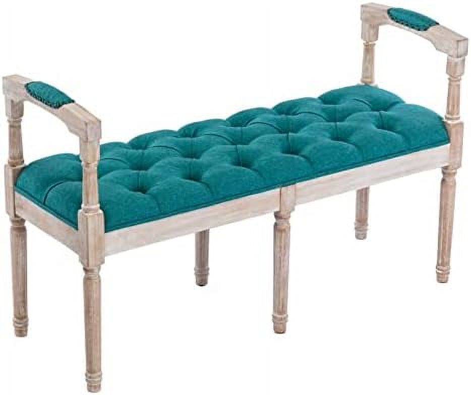 GEROBOOM French Country Style Vintage End of Bed Bench with Padded Seat 45\u201D Wide