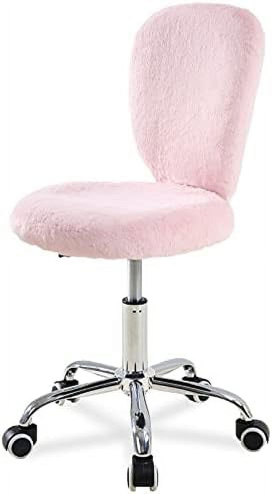 GEROBOOM Fuzzy Desk Chair for Teens Small Comfy Armless Furry Fur Chair