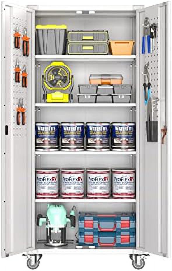 GEROBOOM Garage with Wheels 72" Metal Lockable with