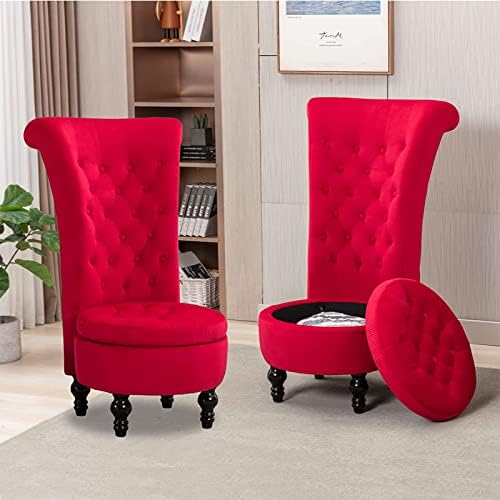 GEROBOOM Gothic Queen of Thrones Chair Black Velvet High Back Chair w