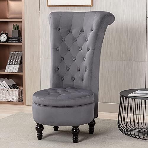 GEROBOOM Gothic Queen of Thrones Chair Black Velvet High Back Chair w