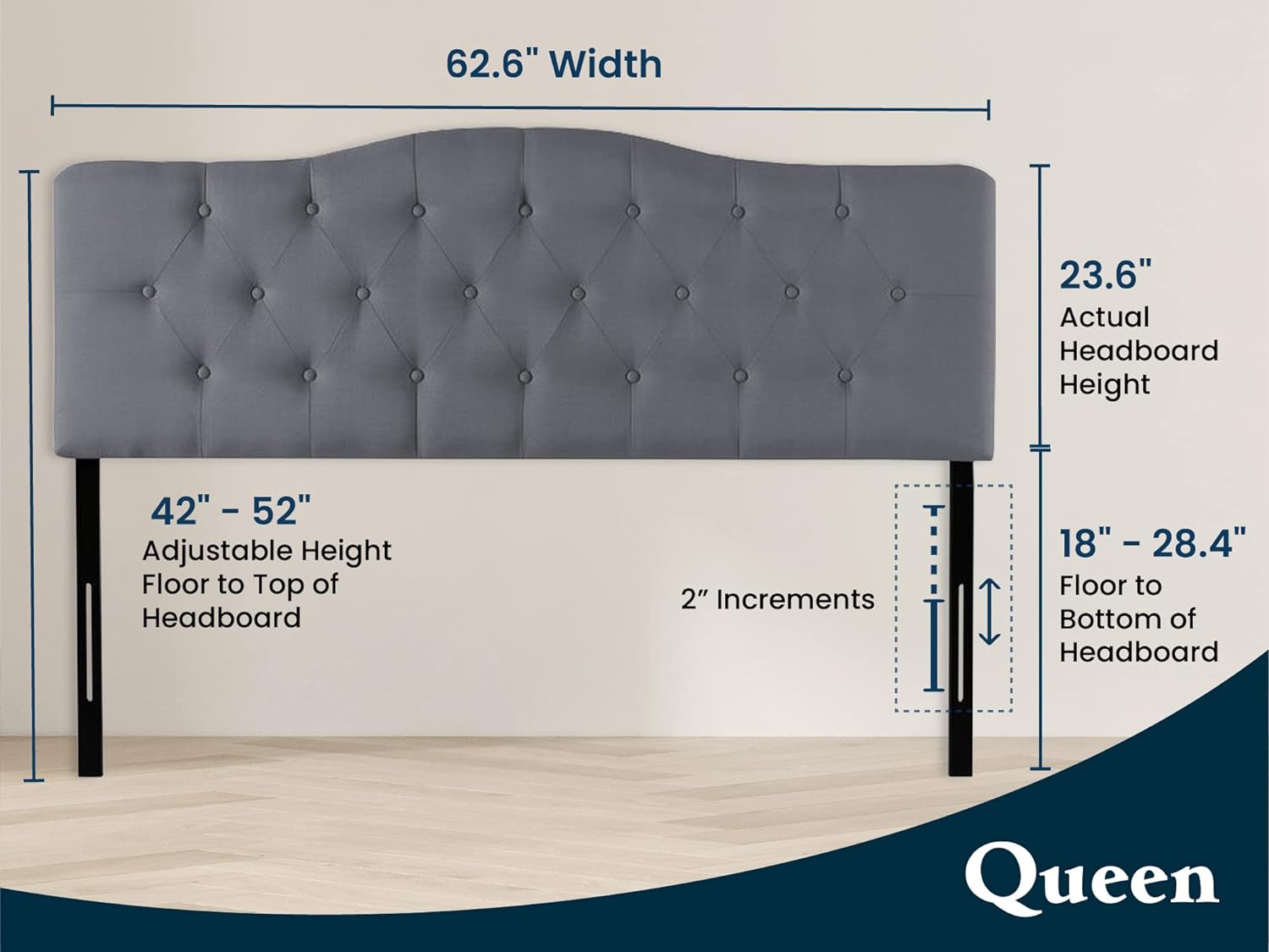 GEROBOOM Headboards for Queen Size Bed Upholstered Button Tufted Bed