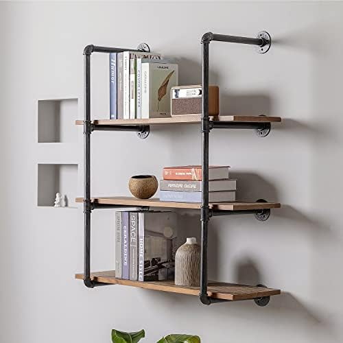 GEROBOOM Industrial Retro Wall Mounted Iron Water Pipe Floating