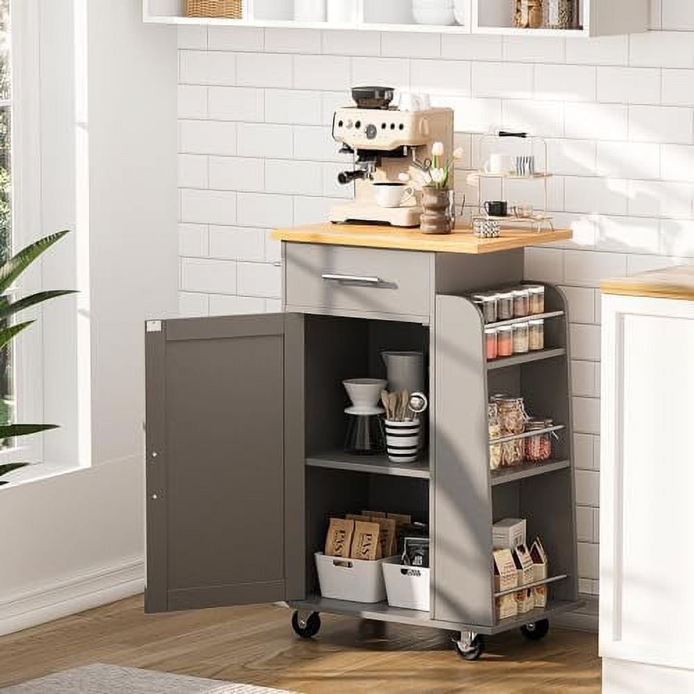 GEROBOOM Kitchen Island on Wheels with & Foldable Drop Leaf 39.7" Width Rolling Kitchen