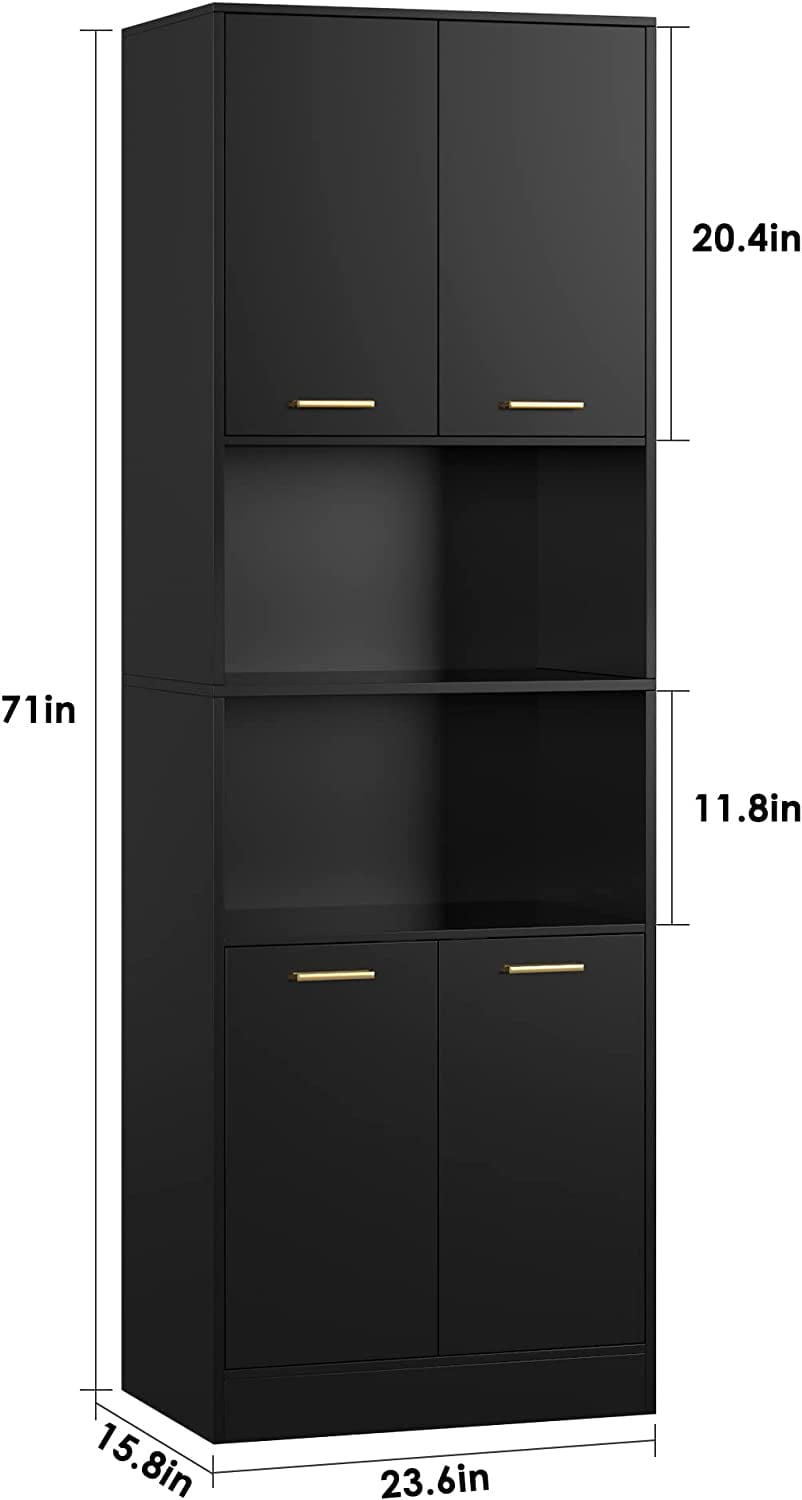 GEROBOOM Kitchen Pantry 71" Tall Cupboard Pantry with