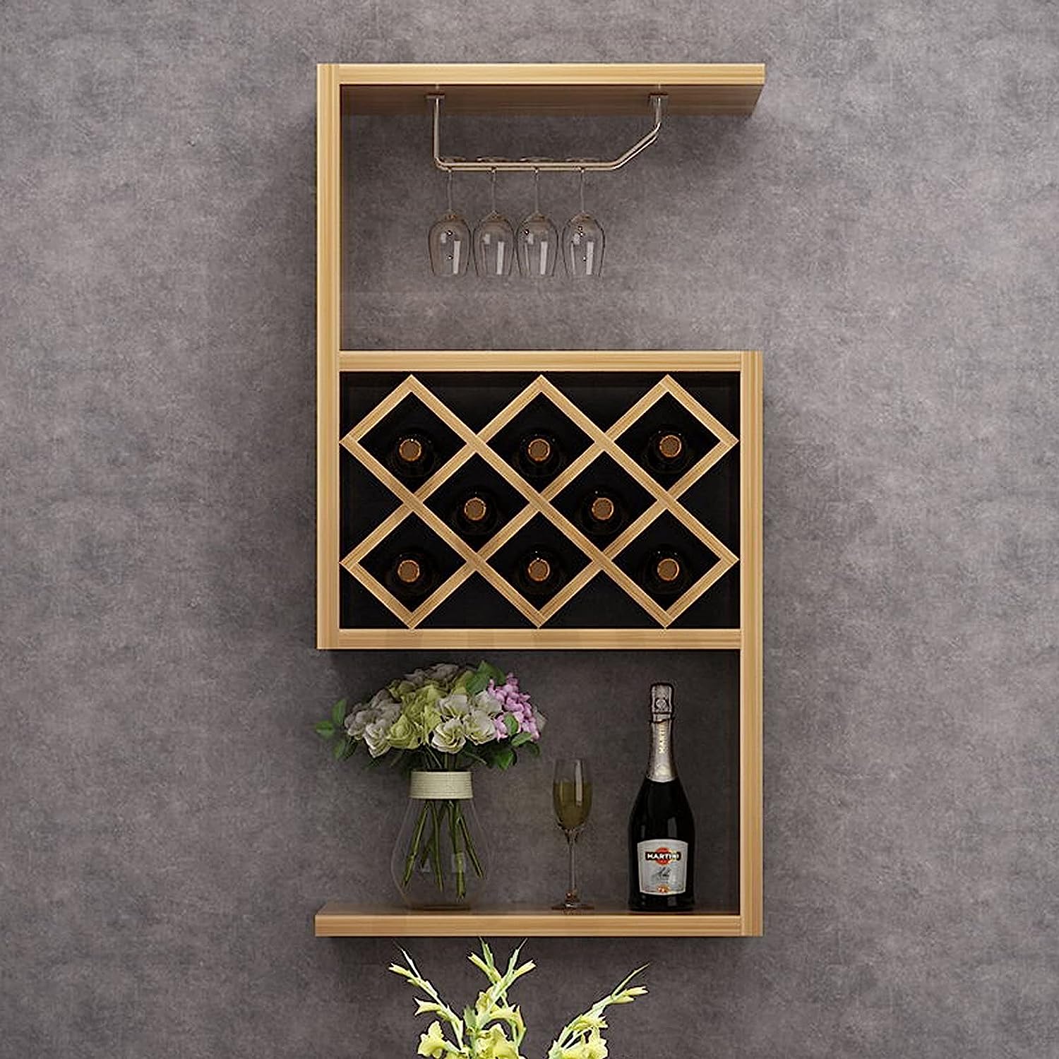 GEROBOOM LOFT Wooden Wine Racks Wine WallMounted Simple and