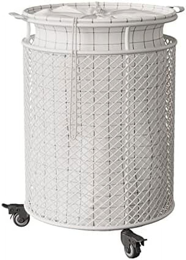 GEROBOOM Laundry Hamper with Wheels Metal Rolling Basket for Room