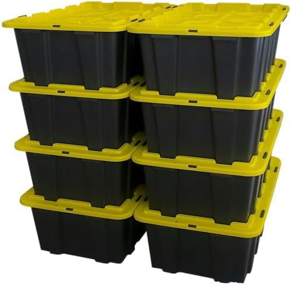 SereneLife Locking Storage Container Bin - 8 Gallon Large Capacity -  Stackable Storage Tote Deck Tough Box - Durable Plastic Household Organizer  Bins
