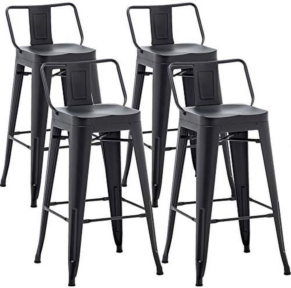 GEROBOOM Metal Stools Set of 4 Barstools Counter Height Stools with