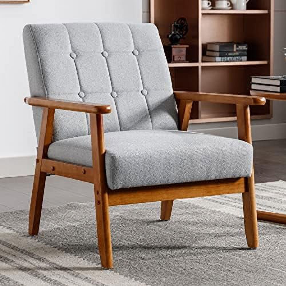 GEROBOOM MidCentury Modern Chair with Wood Frame Upholstered Armchair