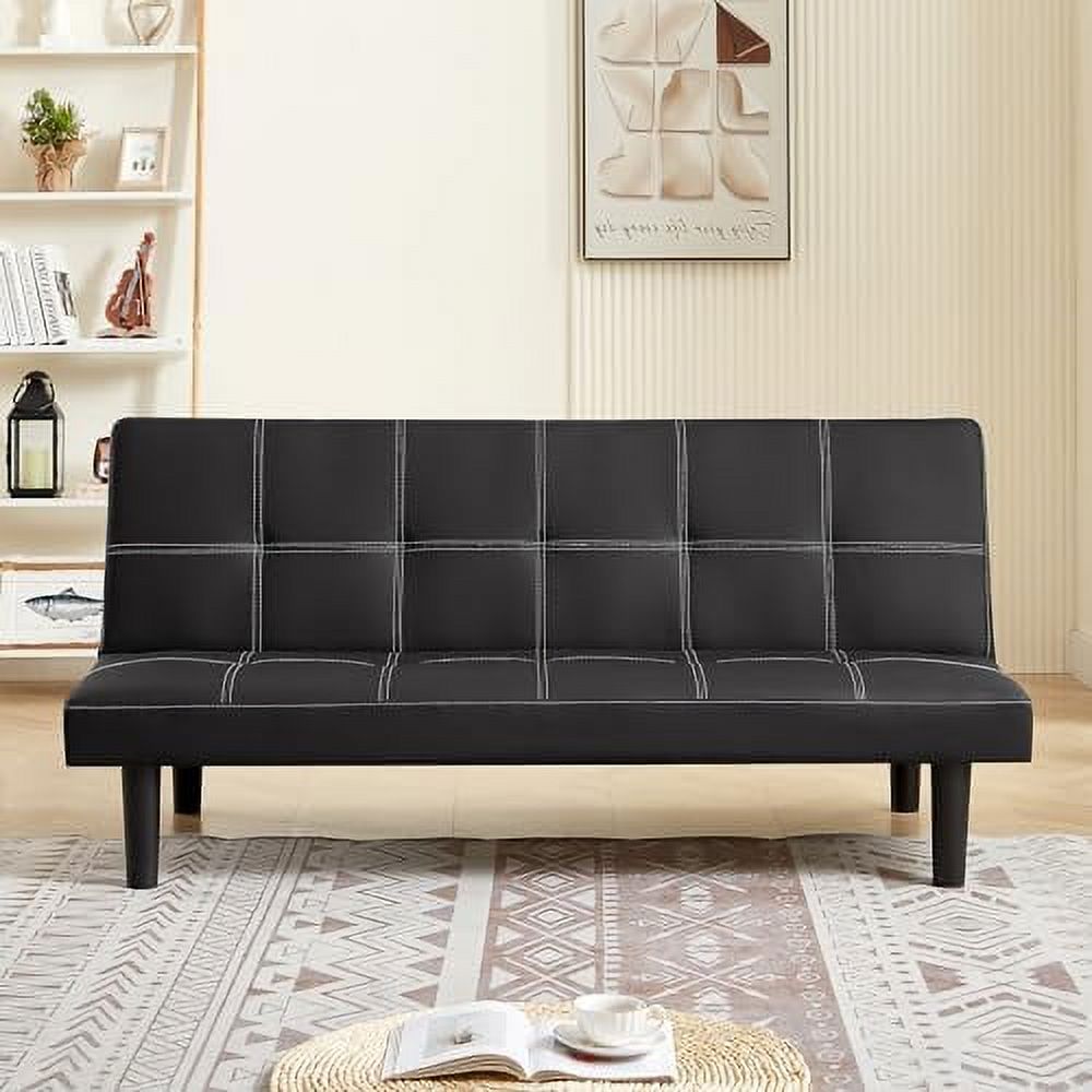 GEROBOOM Modern Fabric Sofa Bed Futon with Chrome Legs Convertible