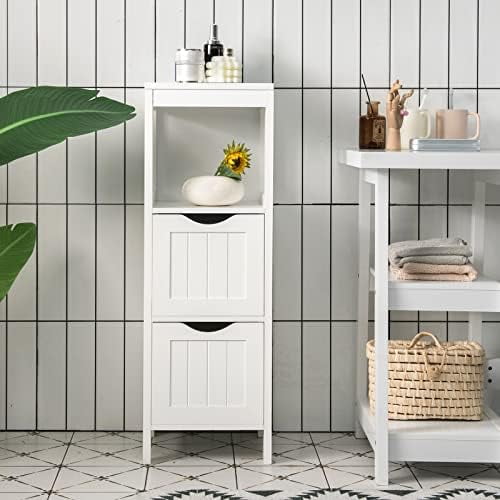 GEROBOOM Narrow Bathroom with 2 Removable Drawers Wooden
