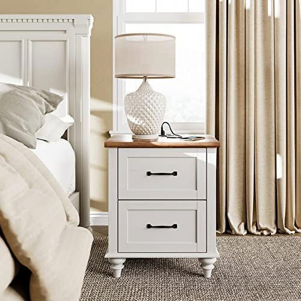 GEROBOOM Night Stands for Bedrooms Set of 2 End Tables with Charging