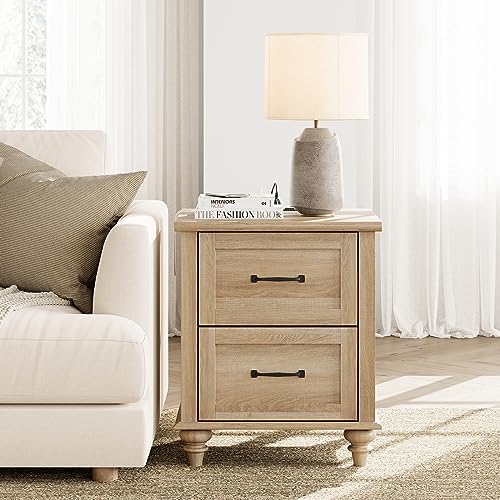 GEROBOOM Night Stands for Bedrooms Set of 2 End Tables with Charging