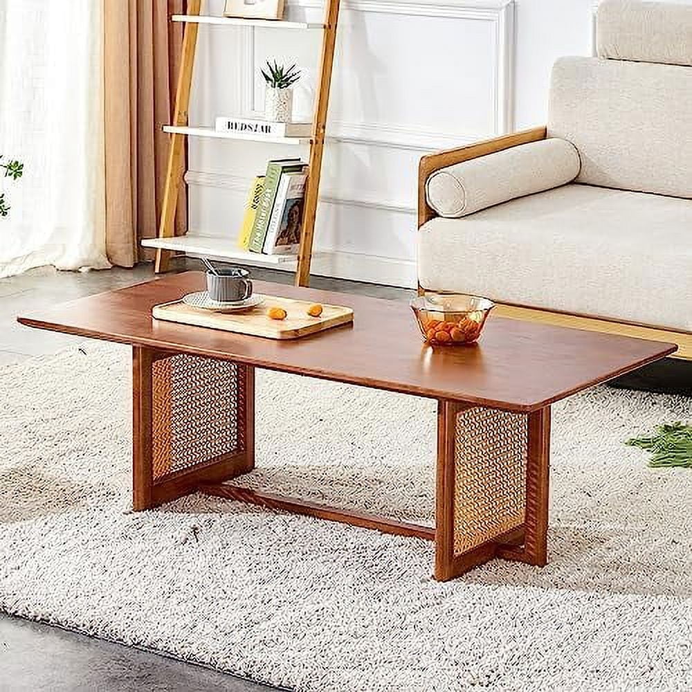 GEROBOOM Rectangle Rustic Coffee Table Modern Farmhouse Wood Simple ...