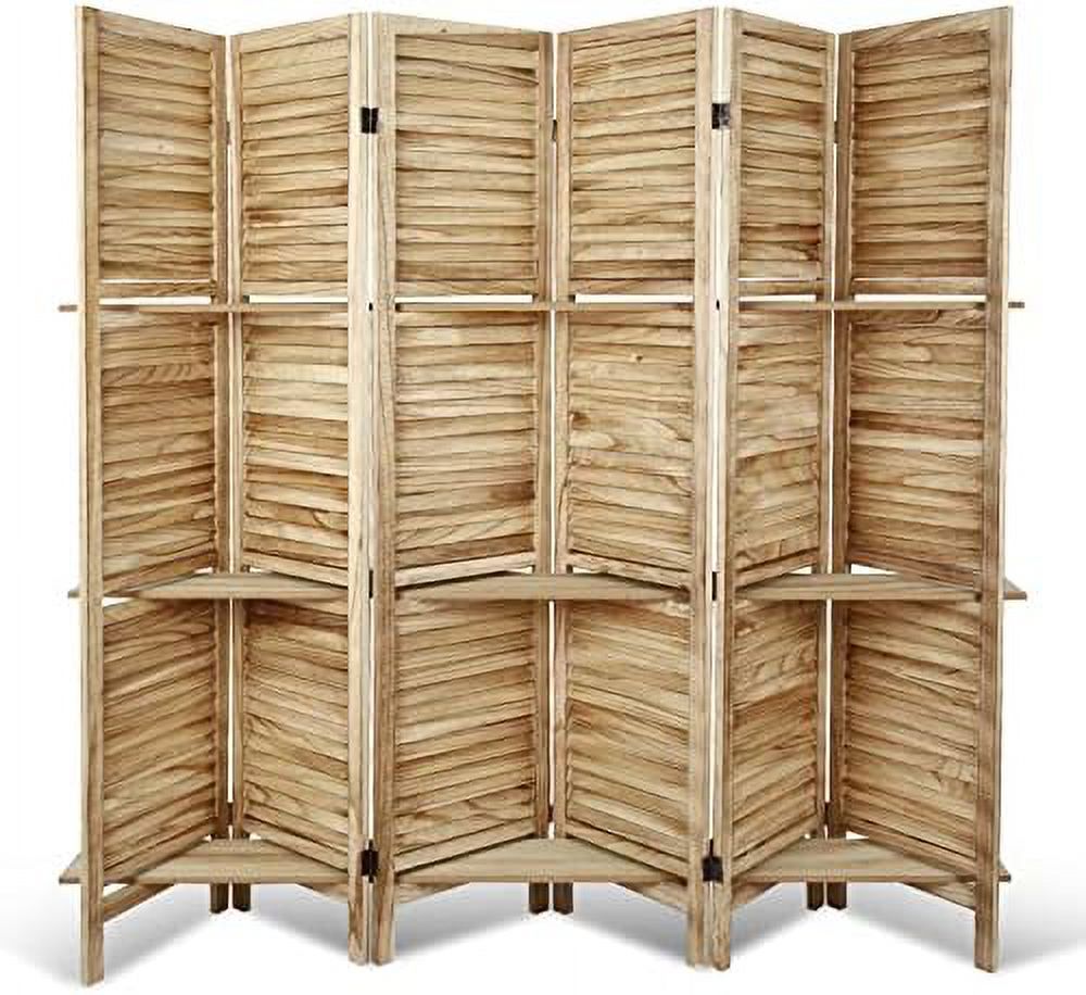 GEROBOOM Room Divider 6Ft Tall Wood Room Divider 4 Panel Room Divder Folding Wooden Divider Room