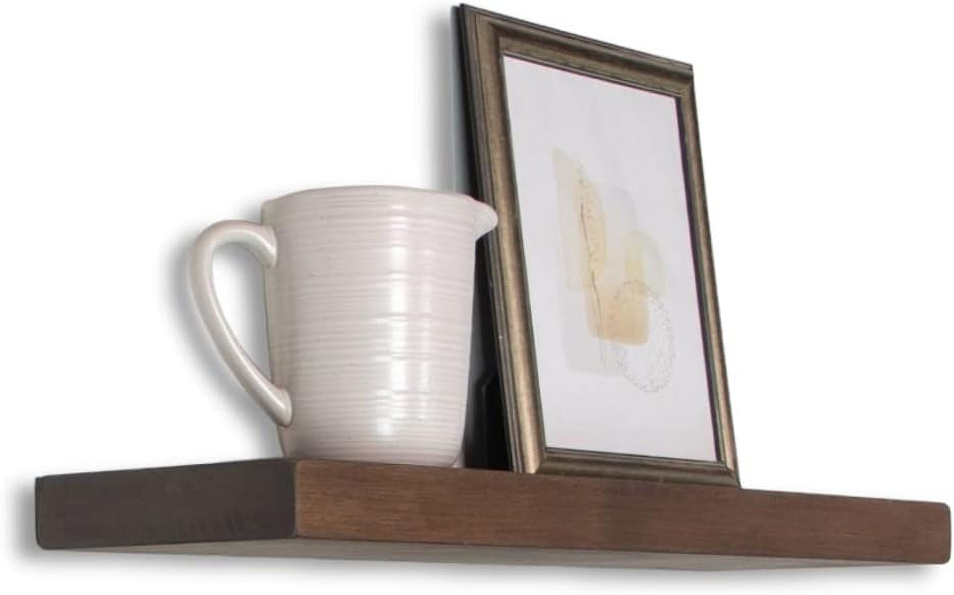 GEROBOOM Rustic Alder Wood Floating Shelf. ONE 1.5 Inch Solid Alder