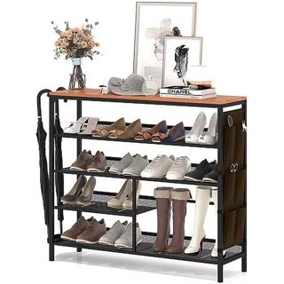 Latitude Run® 4-tier Shoe Rack With Umbrella Stand, Free Standing