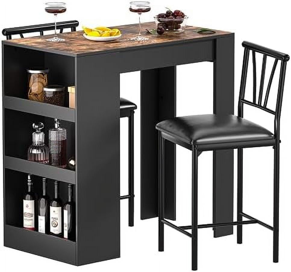 GEROBOOM Small Table and Chairs Tall Kitchen Breakfast Nook with Stools