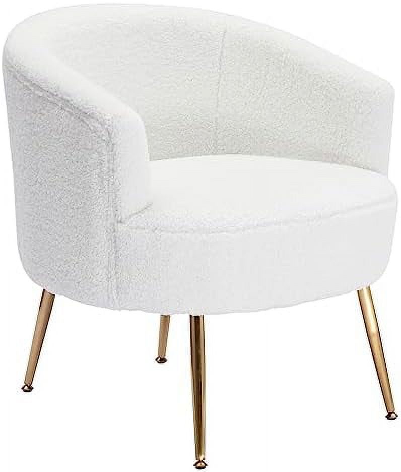 GEROBOOM Teddy Accent Barrel Chair for Living Room Boucle Armchair with