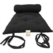 GEROBOOM Twin Size Traditional Japanese Floor Futon   Tatami Foldable Cushion Mats  Yoga  Meditaion 80 x 39 x 3 (White)