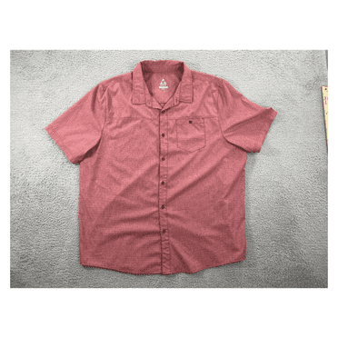 Gerry Hiking Shirt Mens Button Up Red Outdoor Lightweight Breathable, L