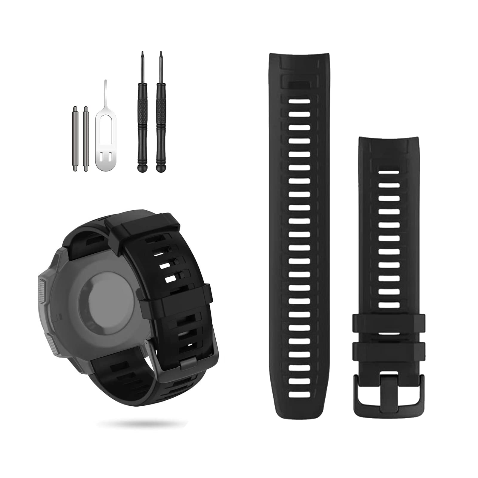 GERSIK Compatible with Garmin Instinct Bands, Soft Silicone Strap Sport
