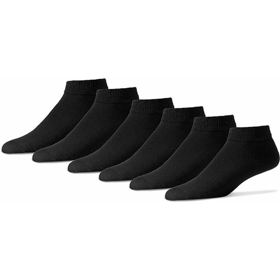 GERVRA Diabetic Ankle Length/Low Cut Socks (3 Pair Pack) Seamless Cotton Blend Made in USA (9-11, Black)
