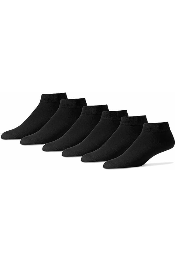 Diabetic Ankle Length/Low Cut Socks (3 Pair Pack) Seamless Cotton Blend Made in USA (9-11, Black)
