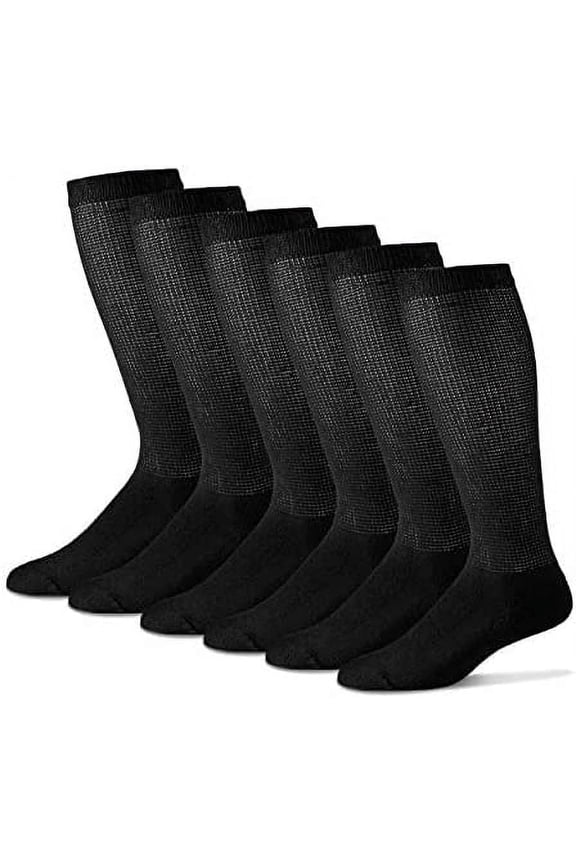 Diabetic Knee High Over The Calf Socks for Men and Women with Full Sole 3 Pairs (9-11, Black)