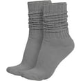 thumbnail image 1 of GERVRA Lightweight Slouch Socks – Unisex Retro 80s Style, Made in USA, Soft Cotton Blend, One Size Fits Most (9–11) (Gray), 1 of 1