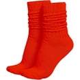 thumbnail image 1 of GERVRA Lightweight Slouch Socks – Unisex Retro 80s Style, Made in USA, Soft Cotton Blend, One Size Fits Most (9–11) (Red), 1 of 1