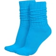 thumbnail image 1 of GERVRA Lightweight Slouch Socks – Unisex Retro 80s Style, Made in USA, Soft Cotton Blend, One Size Fits Most (9–11) (Turqouise), 1 of 1