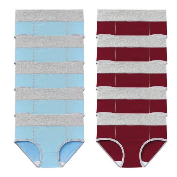 GERsome 10 Pack Underwear for Women Cotton High Waisted Soft Briefs Breathable Panties M-5XL