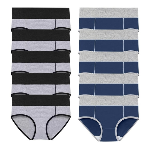 GERsome 10 Pack Women's Underwear Cotton High Waisted Soft Briefs Breathable Panties M-5XL