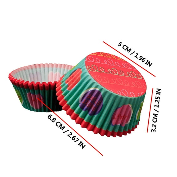GERsome 100 Pcs Holiday Party Mini Paper Baking Cups Safe Food Grade Inks and Paper Grease Proof Cupcake Liners Perfect Cups for Cake Balls, Muffins, Cupcakes, and Candies