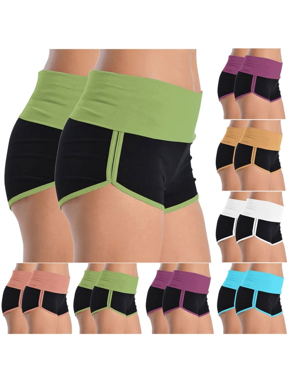 2 Pack: Athletic Lounge Shorts for Women Gym Shorts Yoga Shorts Summer Running Shorts Dance Elastic Shorts S-3XL